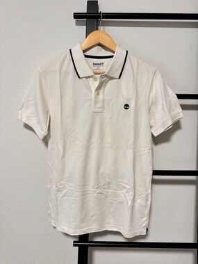 Timberland Men’s White Short Sleeve Polo Shirt Slim Fit